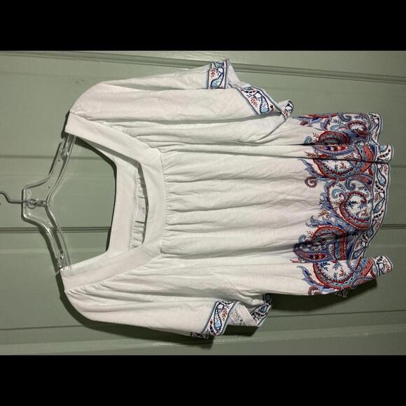 J. Jill White Square Neckline Boho Blouse Size XL - Picture 2 of 7